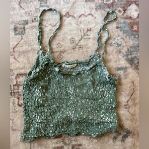 La Hearts Olive Green Smocked Cami Tank